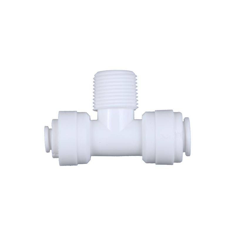 ST006E   正T型三通接头  管径1/4*螺纹3/8*管径3/8